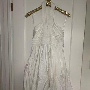 Diane Von Furstenberg white size 8 halter dress with pockets